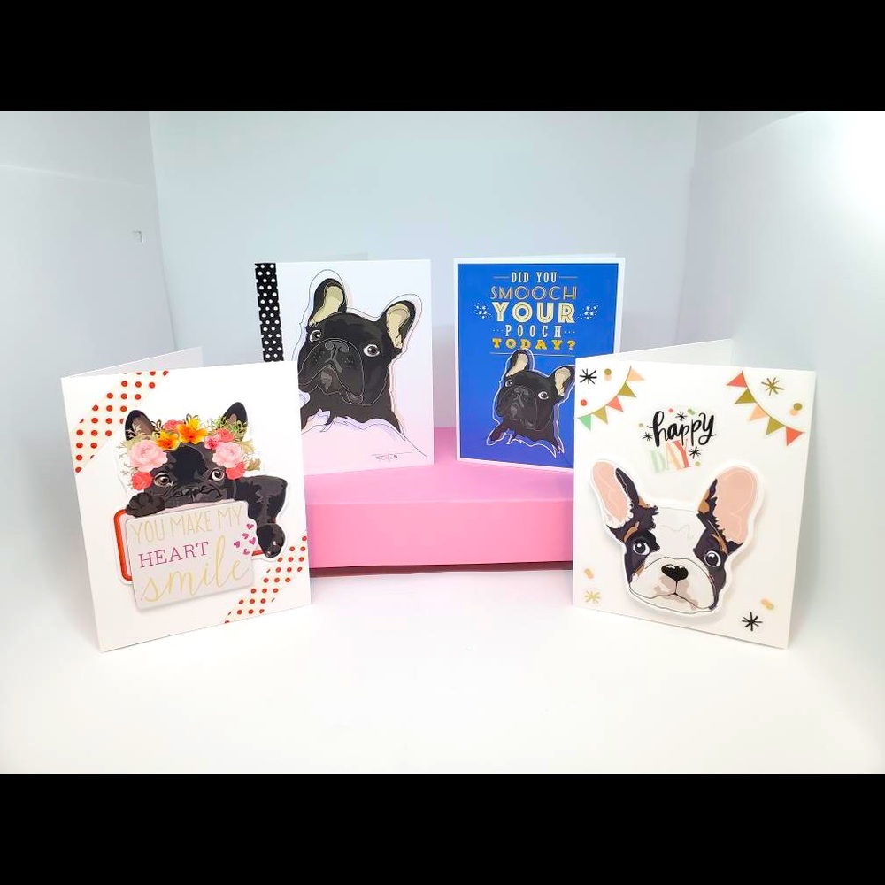4-Pack Frenchie Cards w/ FREE Frame